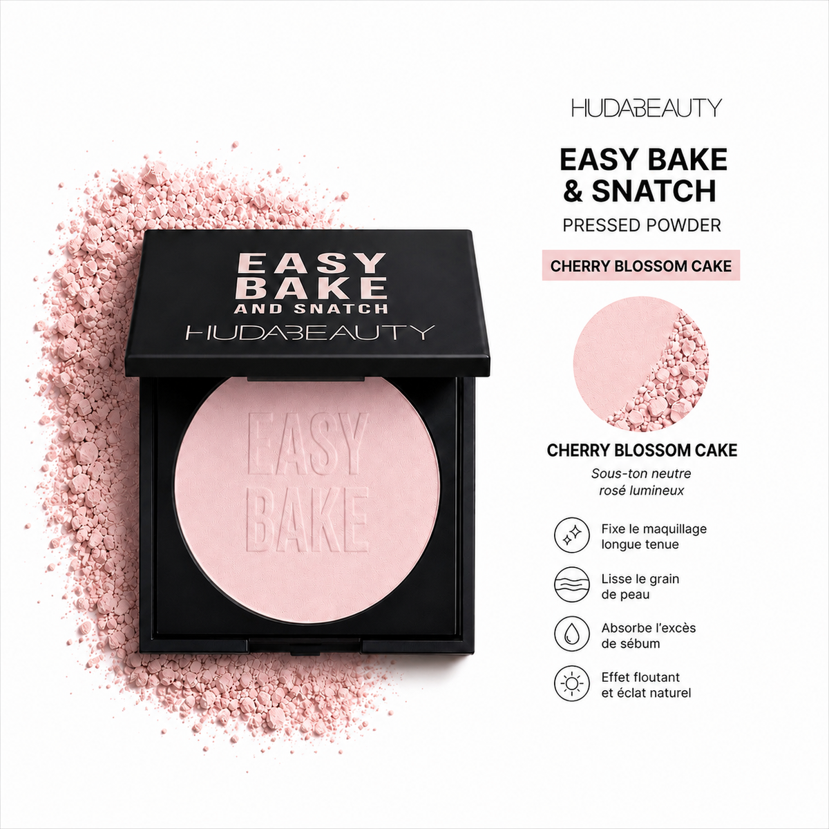 Huda Beauty Easy Bake & Snatch – Poudre Pressée Cherry Blossom Cake