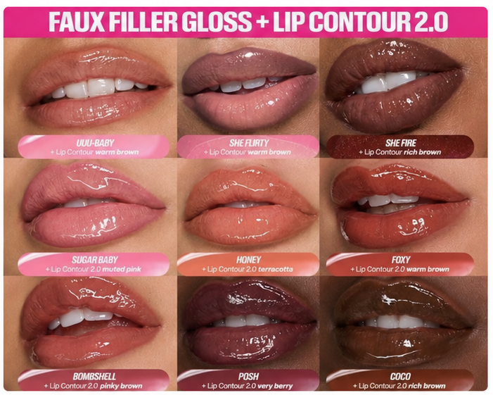 Huda Beauty Faux Filler - Gloss haute brillance - She Fire
